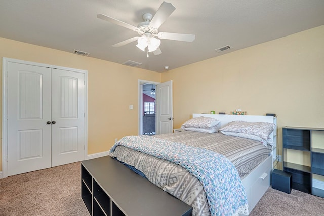 508 E Comiskey, Midland, TX 79706 - carpeted bedroom featuring a closet, ceiling fan, and baseboards