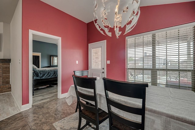 508 E Comiskey, Midland, TX 79706 - dining space featuring a chandelier and baseboards