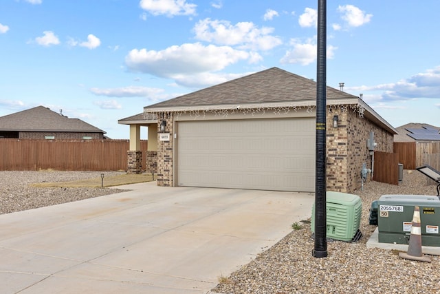 view of home's exterior with a garage