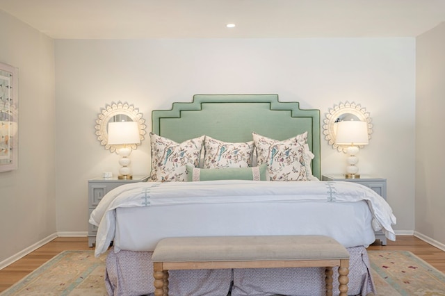 bedroom featuring light hardwood / wood-style floors