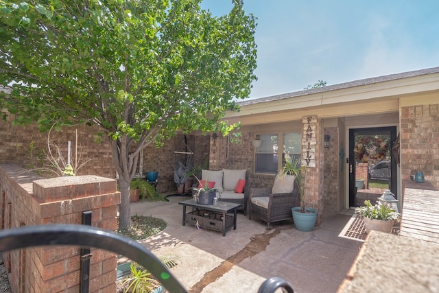 view of patio with an outdoor living space