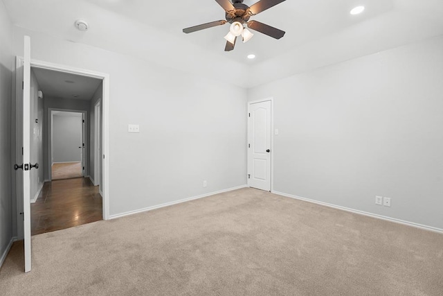 4910 Rio Grande Ave, Midland, TX 79707 - carpeted spare room featuring ceiling fan and recessed lighting