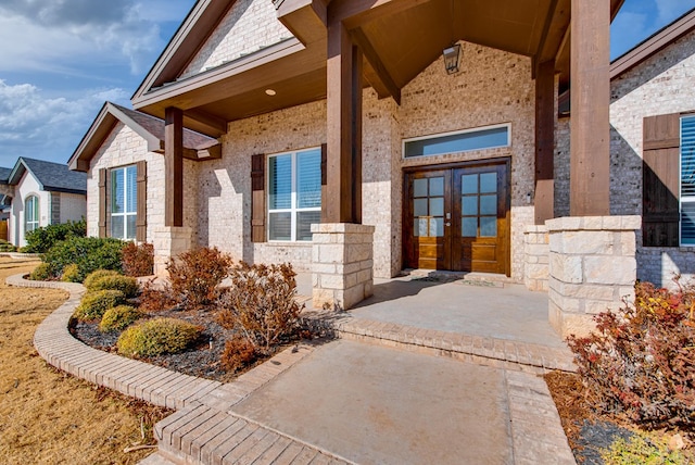 doorway to property featuring french doors