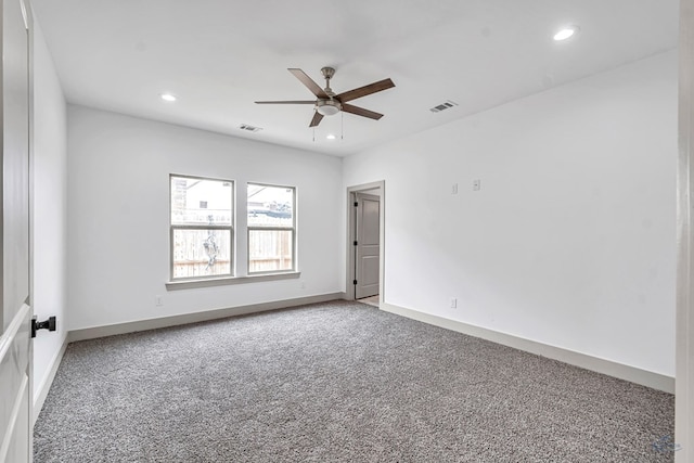 603 S Benton, Midland, TX 79701 - carpeted empty room with a ceiling fan, recessed lighting, and baseboards