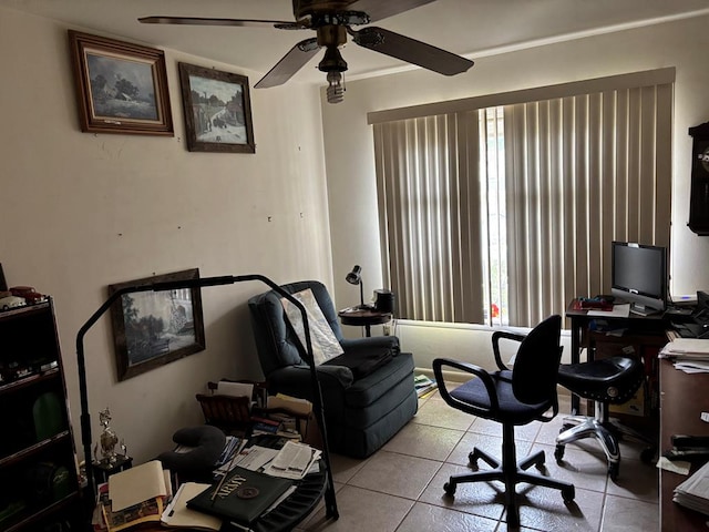 2600 N St N, Midland, TX 79705 - tiled office with a ceiling fan and plenty of natural light
