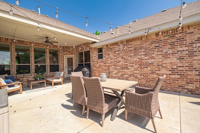 801 Keystone Ct, Midland, TX 79705 - view of patio with a ceiling fan, outdoor dining space, and outdoor lounge area