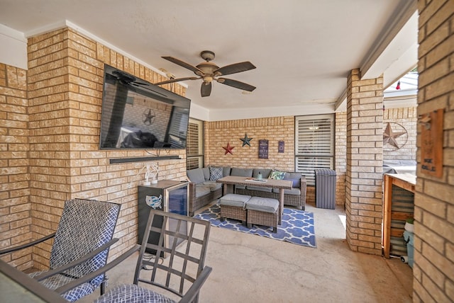 4107 Crestgate Ave, Midland, TX 79707 - view of patio with outdoor lounge area and ceiling fan