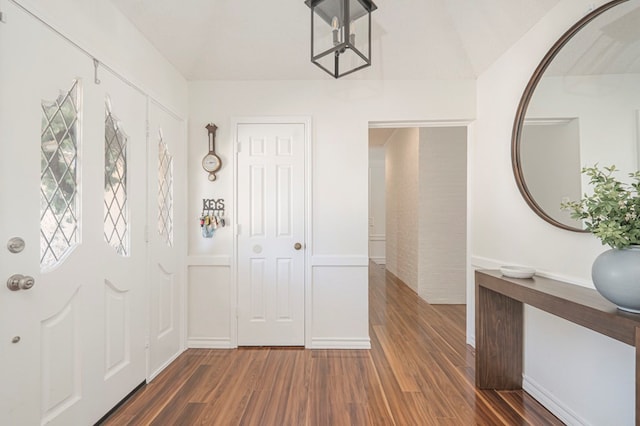 entrance foyer with wood finished floors