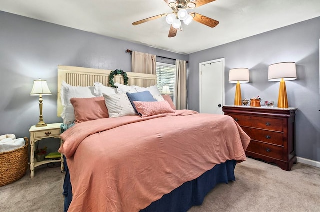 3216 W Dengar Ave, Midland, TX 79705 - carpeted bedroom with a ceiling fan and baseboards