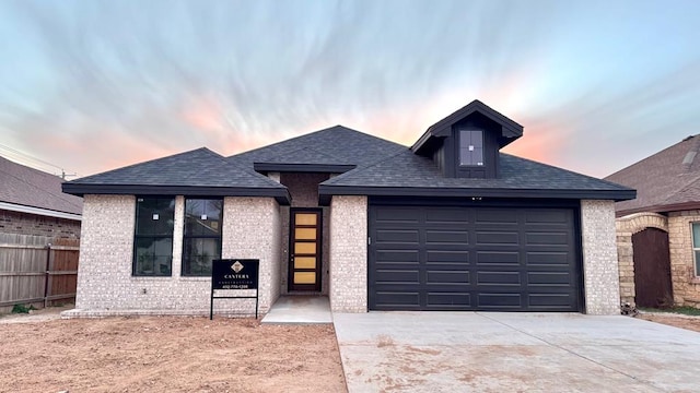 view of front facade with a garage