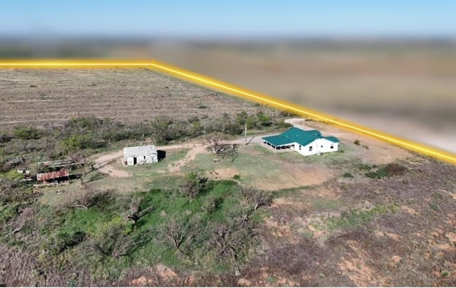 aerial view featuring a rural view