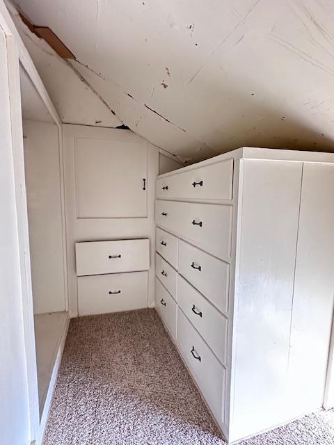 2311 30th St, Snyder, TX 79549 - spacious closet featuring light carpet and vaulted ceiling