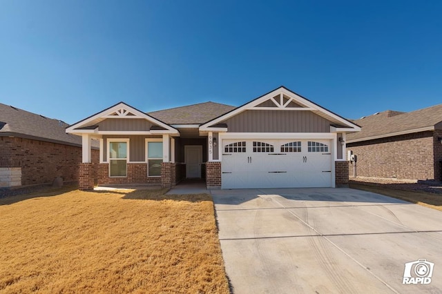 craftsman inspired home with a garage