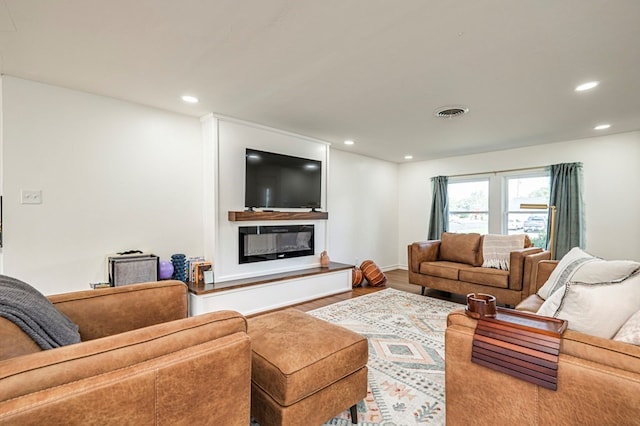 living room featuring hardwood / wood-style floors