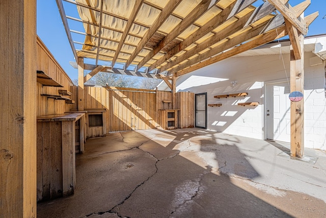 view of patio / terrace with a pergola