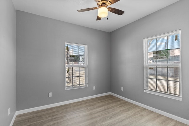 1344 E 5th St, Odessa, TX 79761 - spare room with ceiling fan, light wood finished floors, and baseboards