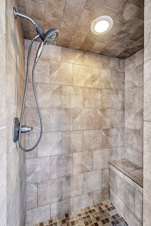 detailed view of a tile shower