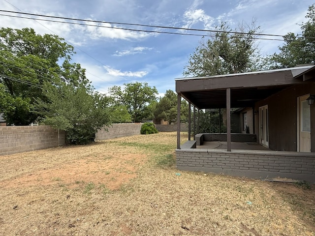 view of yard with a patio