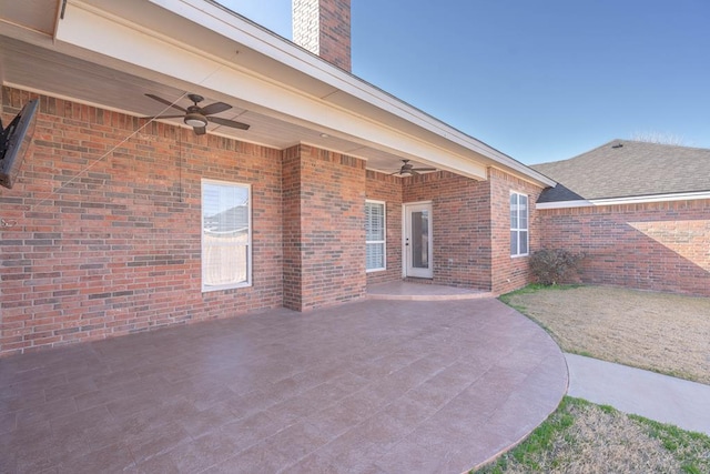 view of patio / terrace with ceiling fan