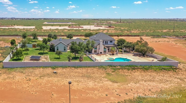 aerial view with a rural view