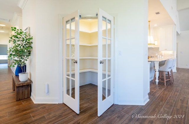 pantry featuring french doors