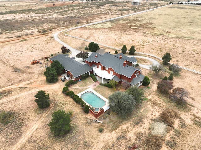 aerial view with a rural view