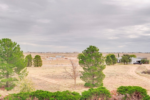 view of yard with a rural view