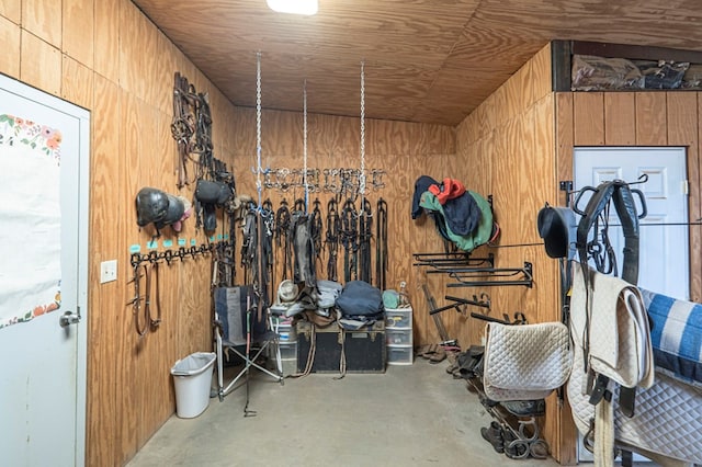 mudroom with concrete floors