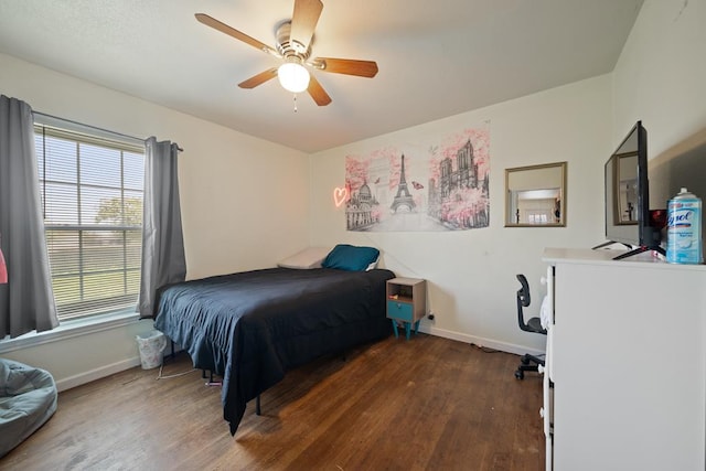 1101 Barnes Ave, Big Spring, TX 79720 - bedroom featuring wood finished floors and ceiling fan