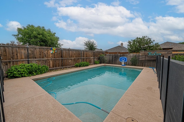 view of pool featuring a fenced backyard