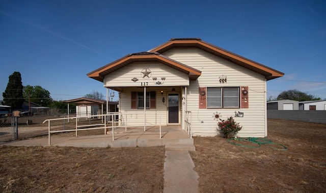 bungalow-style house featuring a porch