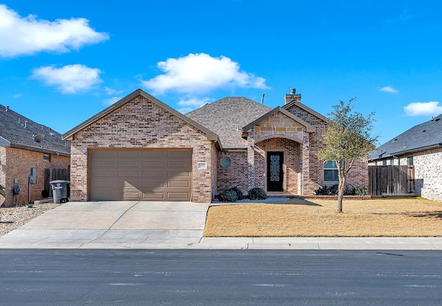 view of front of house with a garage