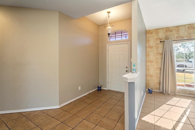 view of tiled foyer entrance