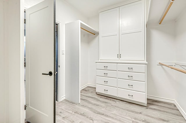 spacious closet featuring light wood-style floors