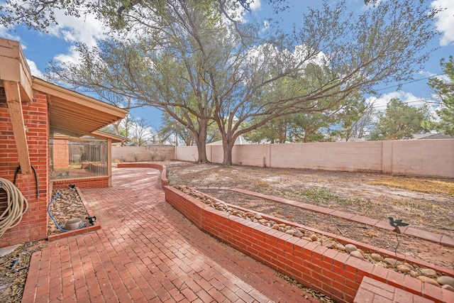 view of patio featuring a fenced backyard