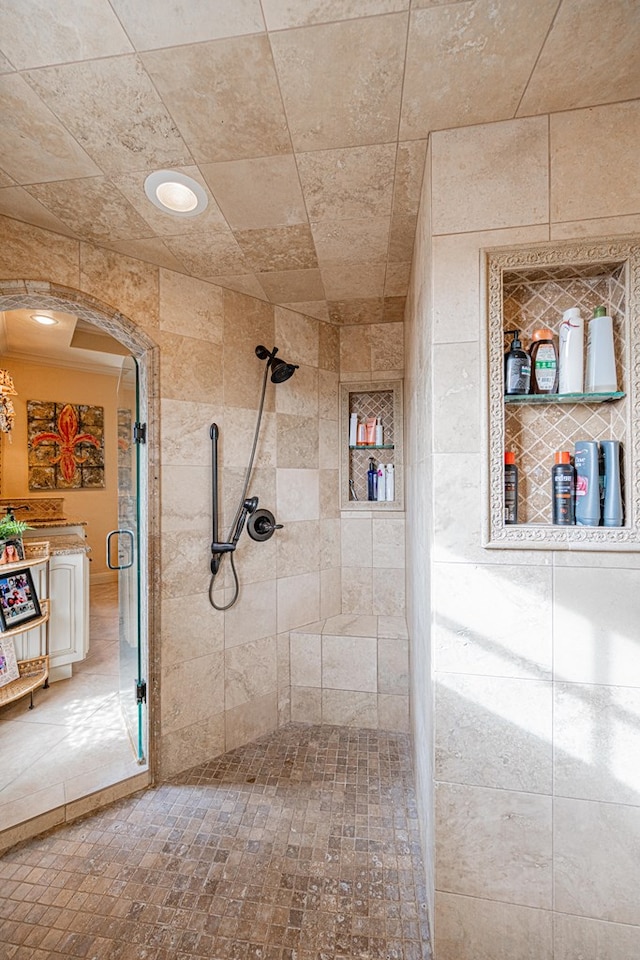 full bathroom with a stall shower