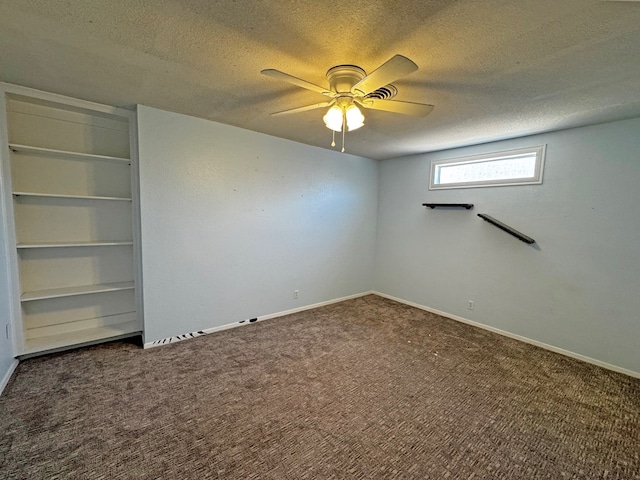 3619 W Wadley Ave, Midland, TX 79707 - unfurnished bedroom with carpet, a textured ceiling, and a ceiling fan
