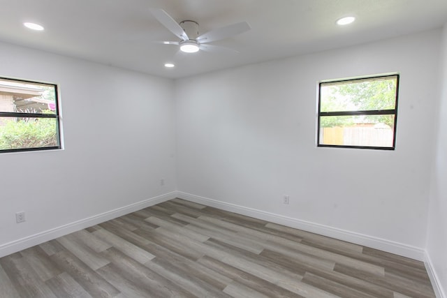 2702 Ann Dr, Big Spring, TX 79720 - empty room featuring wood finished floors, recessed lighting, and a ceiling fan