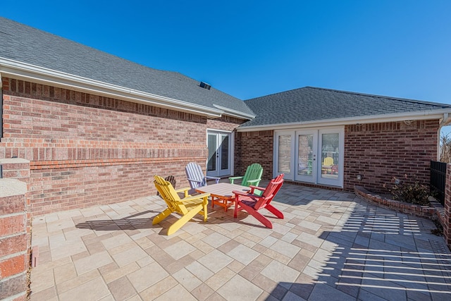 view of patio / terrace featuring french doors