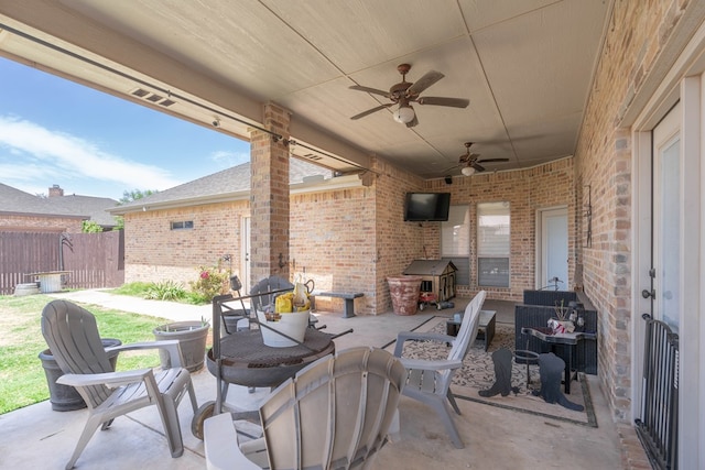 5305 Deer Run, Midland, TX 79707 - view of patio / terrace with ceiling fan and outdoor lounge area