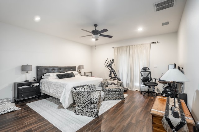 5305 Deer Run, Midland, TX 79707 - bedroom featuring wood finished floors, recessed lighting, and ceiling fan