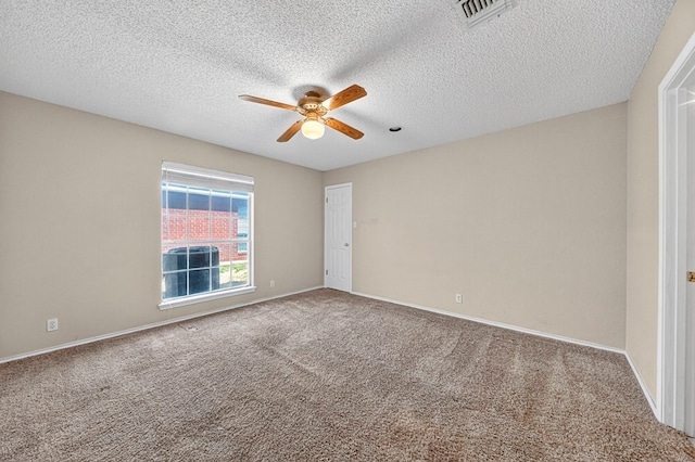 2209 Southampton Ln, Midland, TX 79705 - unfurnished room with a ceiling fan, carpet flooring, and a textured ceiling
