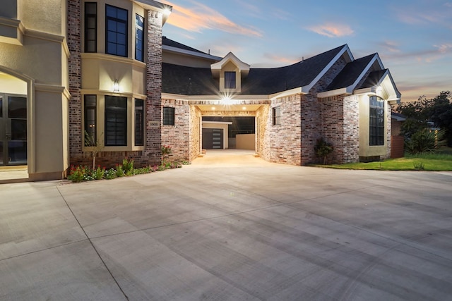 view of front of house featuring a garage