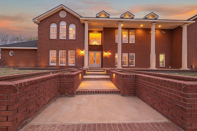 exterior space featuring french doors