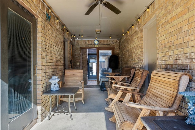 view of patio / terrace with ceiling fan