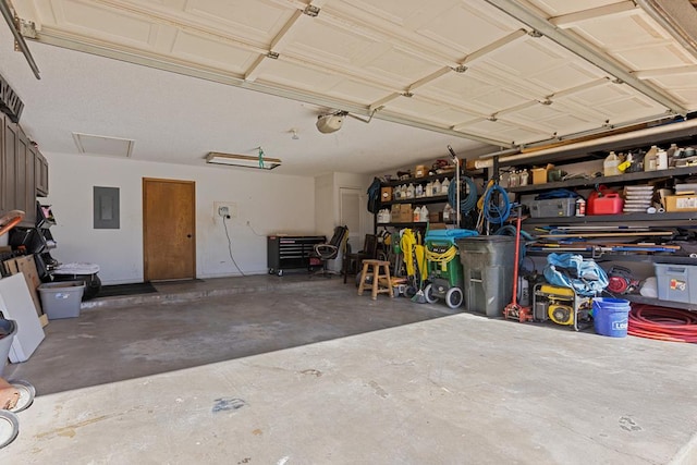 garage with electric panel