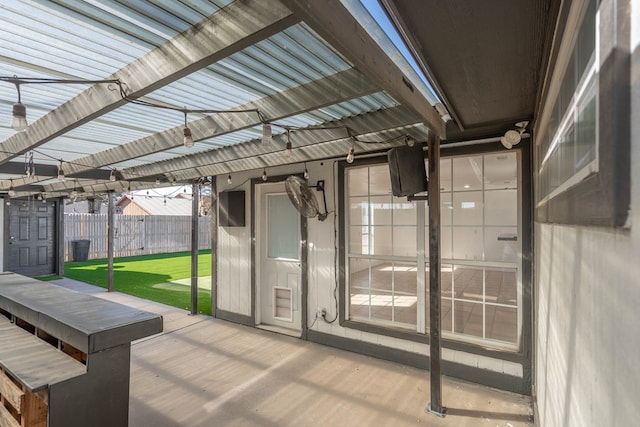 view of unfurnished sunroom