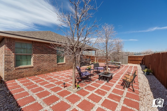 view of patio / terrace with a fenced backyard