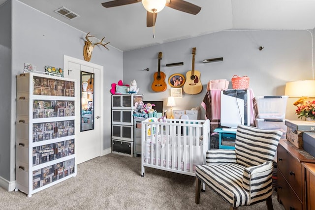 6811 Elkins Rd, Midland, TX 79705 - bedroom featuring carpet and lofted ceiling