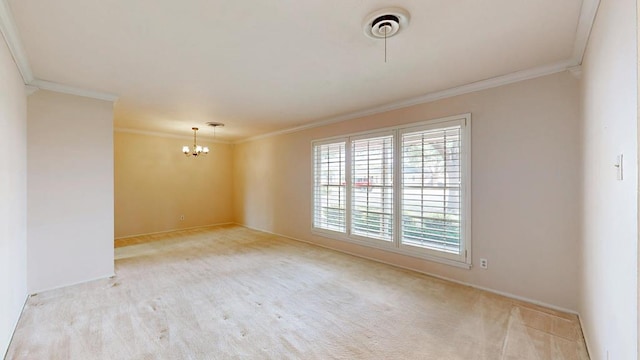 3525 Stanolind Ave, Midland, TX 79707 - carpeted spare room with a chandelier and ornamental molding